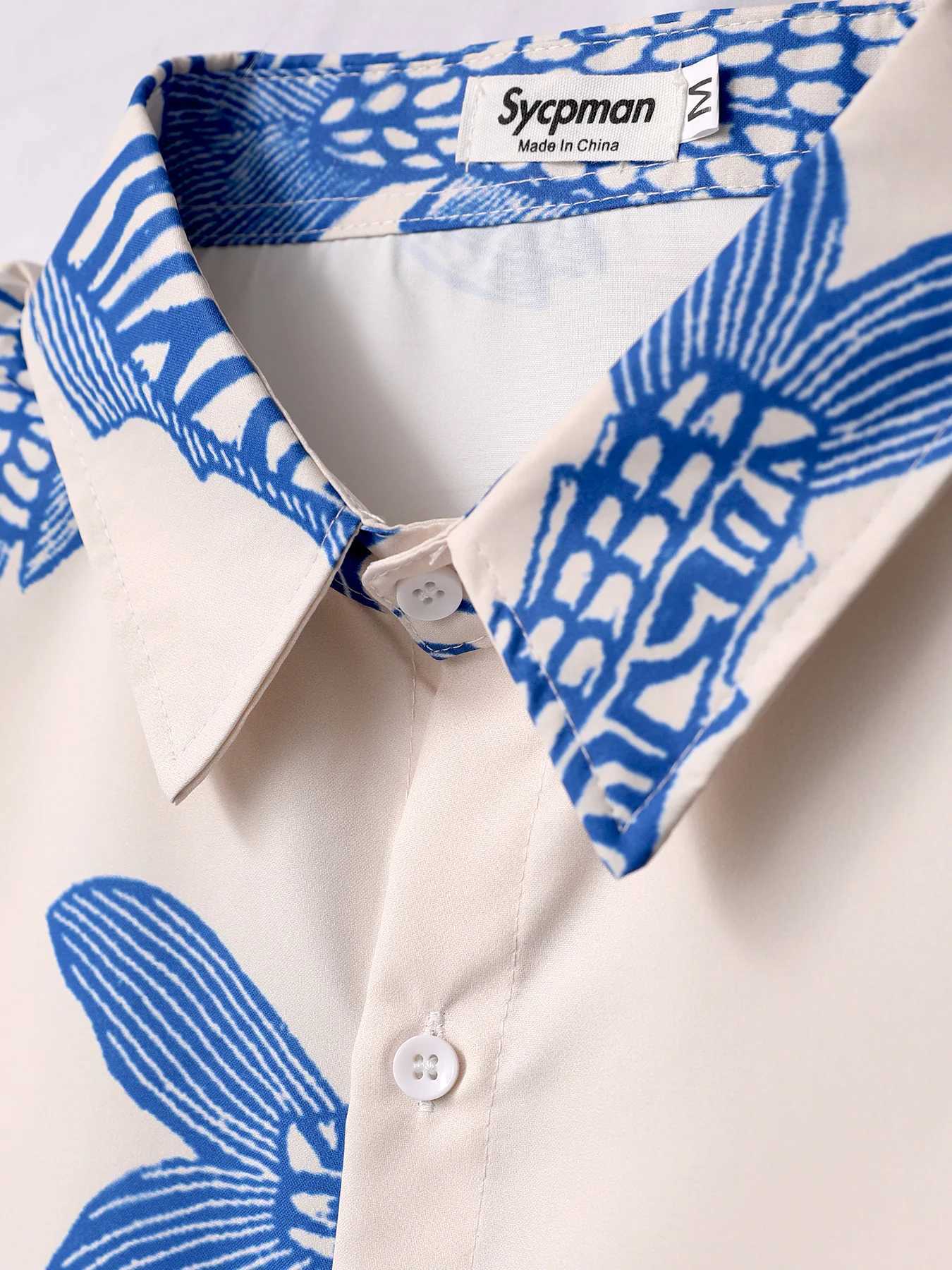 Ultra fine American fried street fashion fish print new personalized mens summer casual shirt X250410