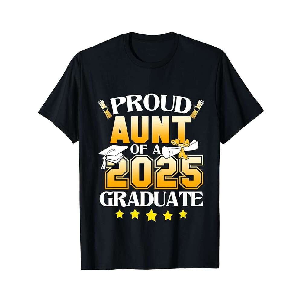 Designer T shirt Proud Aunt of a Class of 2025 Graduate Aunt Senior 2025 - 220g T shits