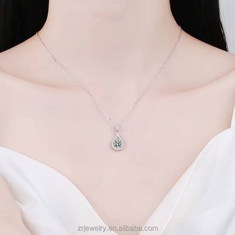 S925 Silver Mossanite Necklaces Fine Mossanite Jewelry Necklace Custom Mossanite Fine Jewelry Necklace