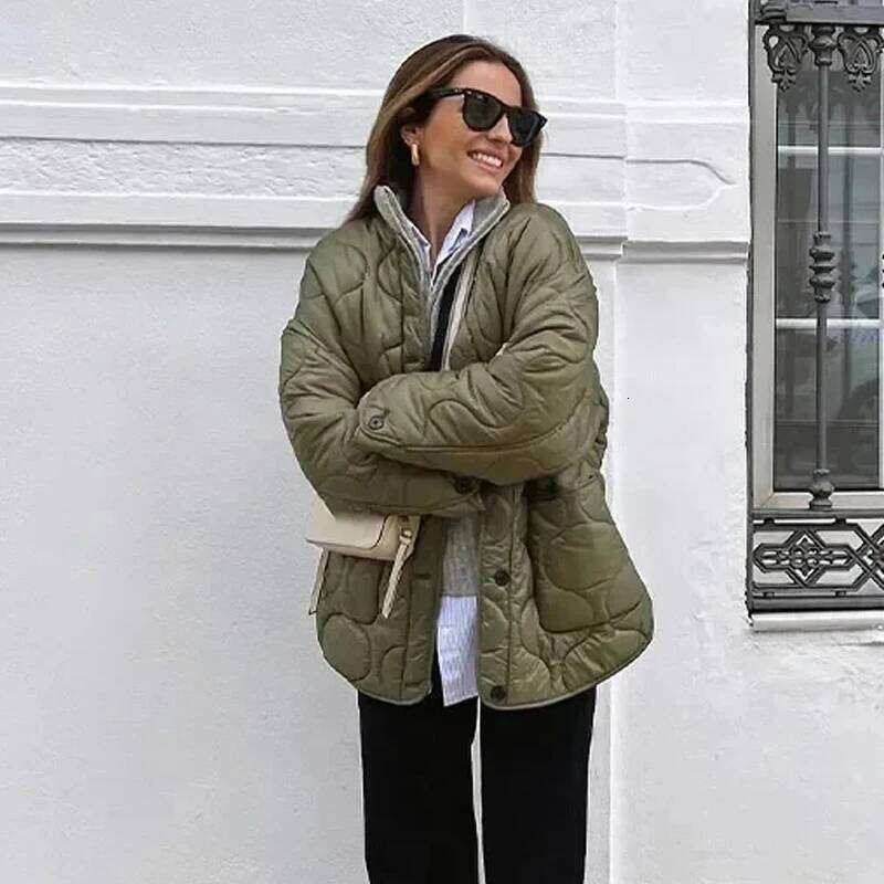 Quilted Parkas Long Sleeve Padded Coat Warm Winter Woman Coats Casual Demi-Season Jacket For Women