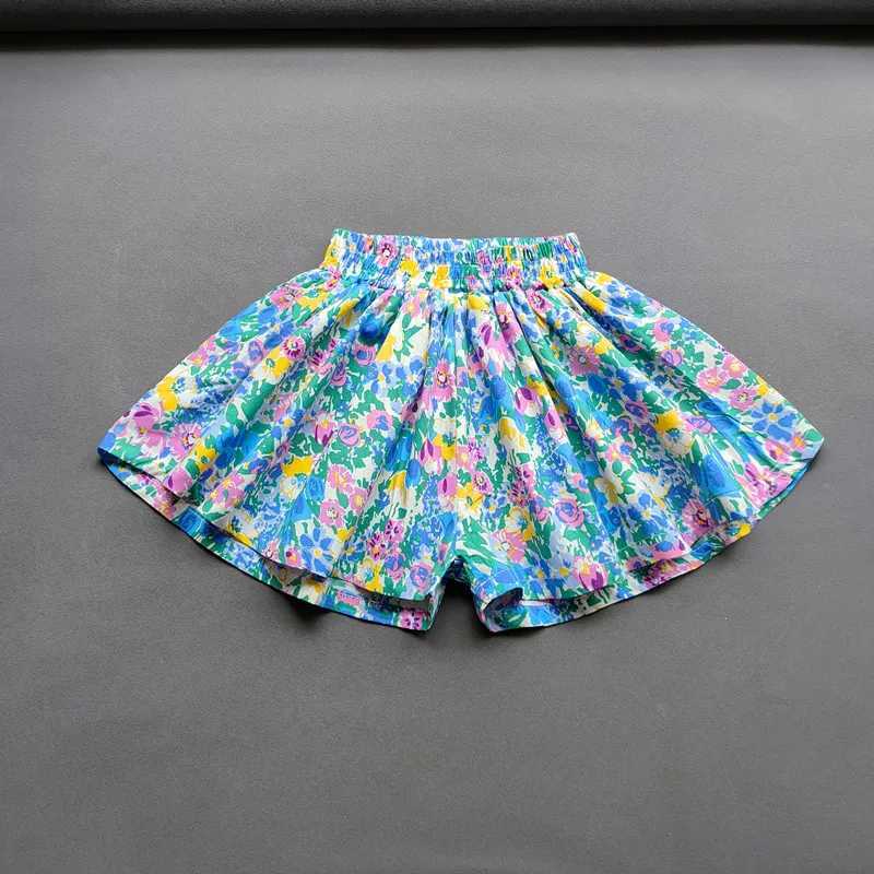 Sweet Girls Flower Culottes Summer Baby Girls Fashion Childrens Flower Wide Leg Hot Pants Childrens Mini Shorts Z250410