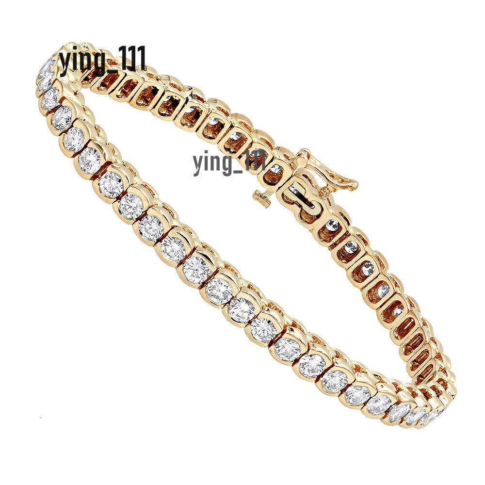 Fine Jewelry Iced Out Moissanite Tennis Bracelet D VVS Moissanite Diamond Link Chain 925 Sterling Silver Bracelet for Men Women
