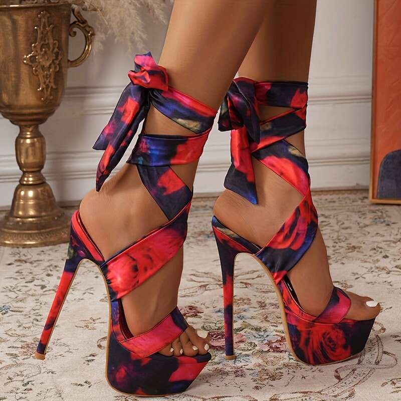 New 2025 Roman-Style High-Heeled Sandals With Straps, Featuring A Design, Perfect For Sexy Parties And Runways, Available In Women's Sizes 35-42.