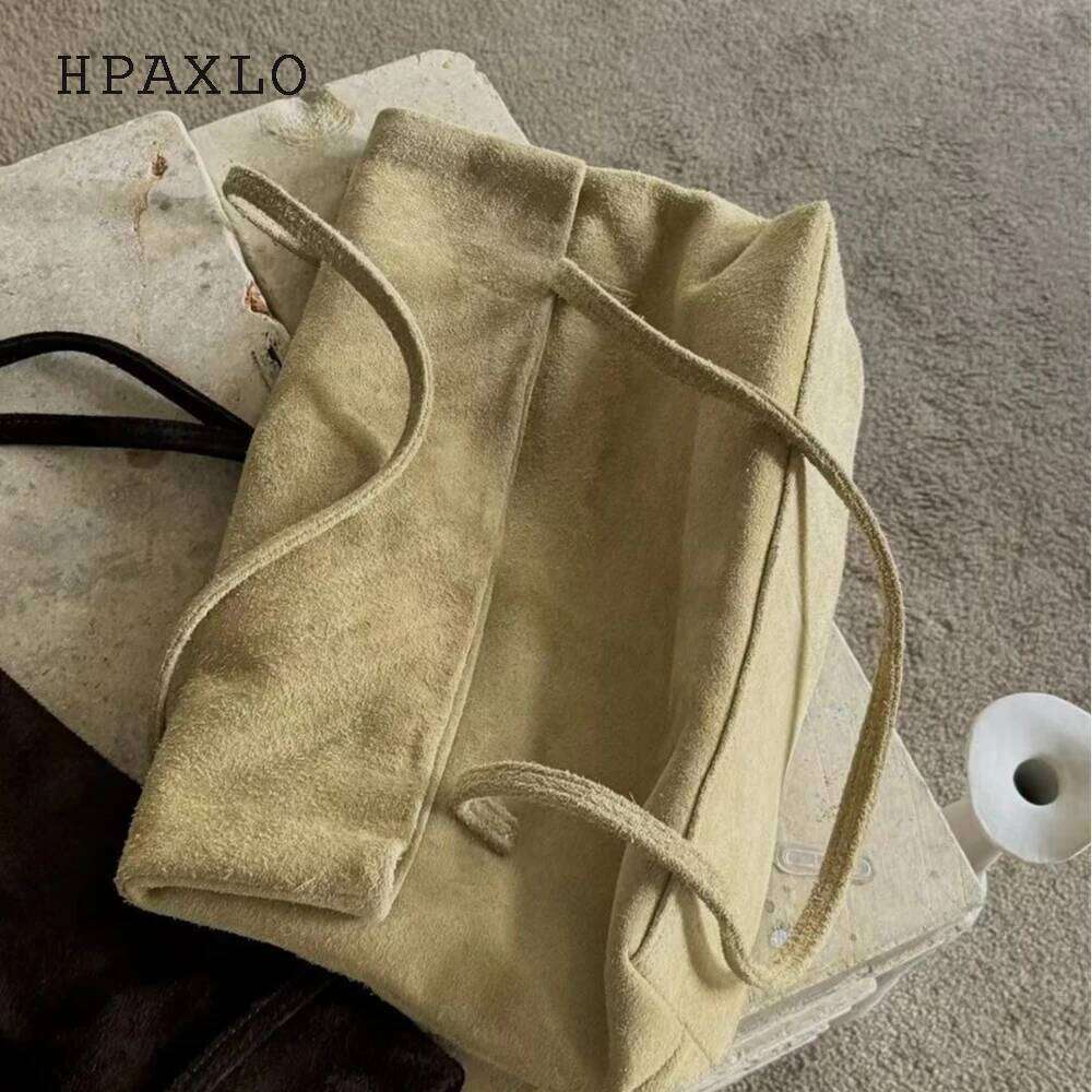 Matte Cowhide Tote Autumn Winter New Armpit Lazy Relaxed Suede Vintage Large Capacity Portable Shoulder Women's Bag 251110