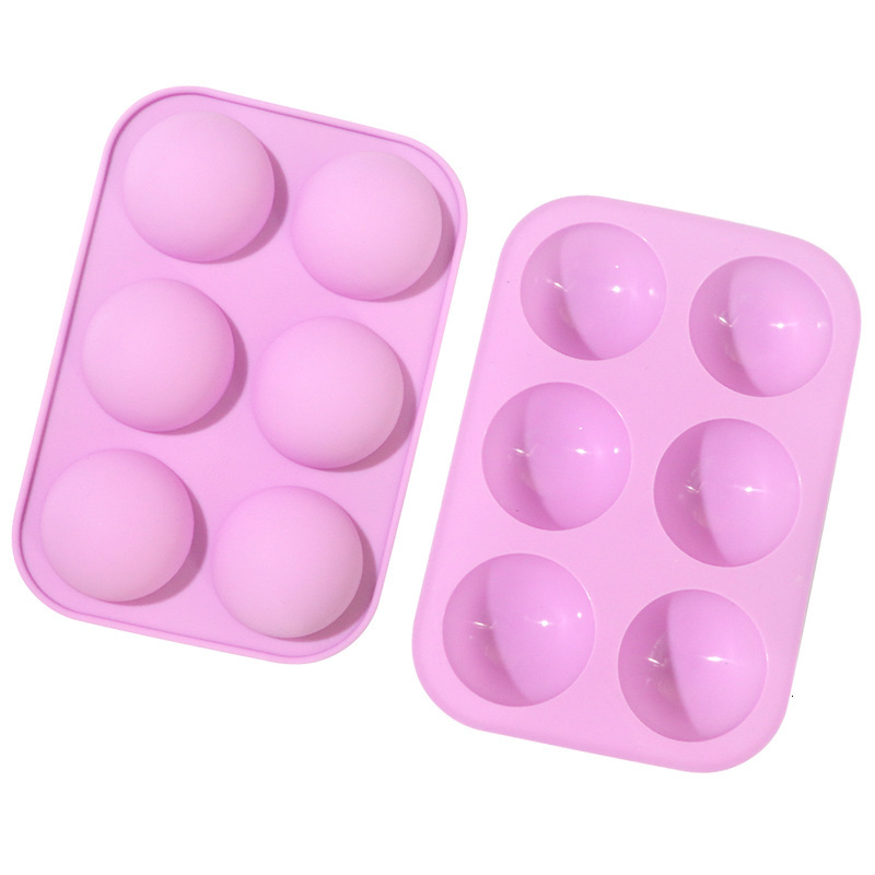 In Stock Wholesale 6-Linked Small Half Round Silicone Cake Jelly Aromatherapy Candle Plaster Mold DIY Ice Eating