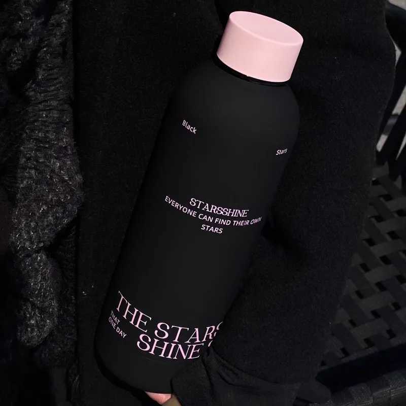 Fashionable cup Black Stainless Steel Insated Water Cup Large Capacity Portable Sports Outdoor Cup Couple Cup Winter Gift Y251110