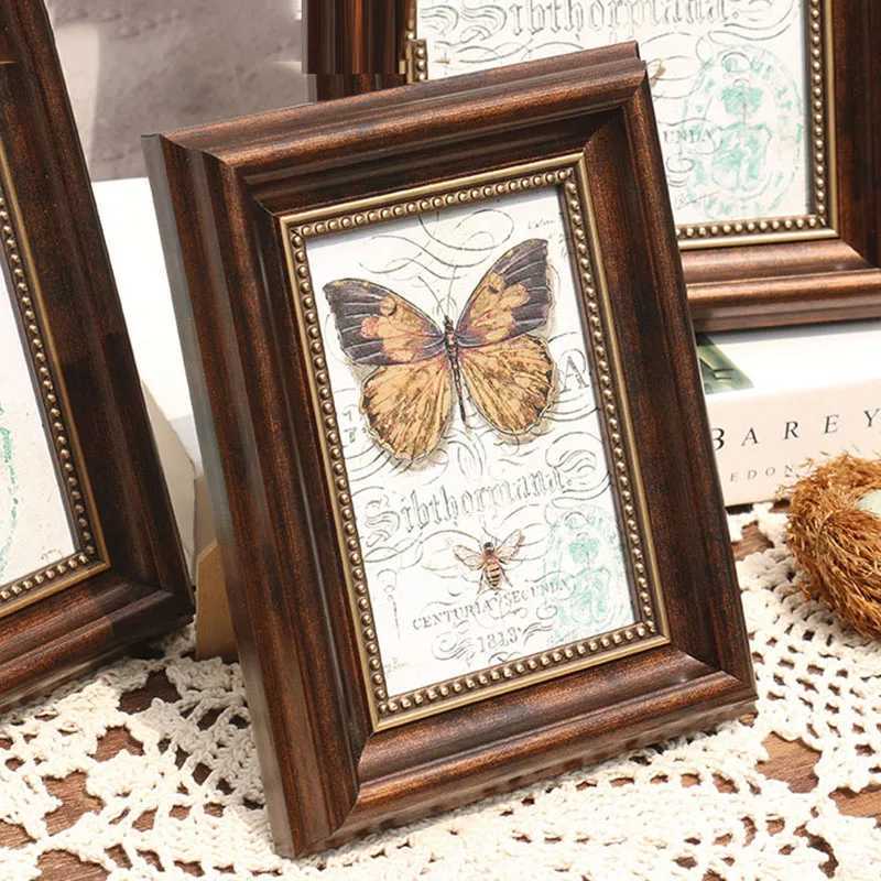 Retro Style Home Setting 1 Pc American Desktop Decoration Decor Photo Frame On Background Wall L251110 H260306