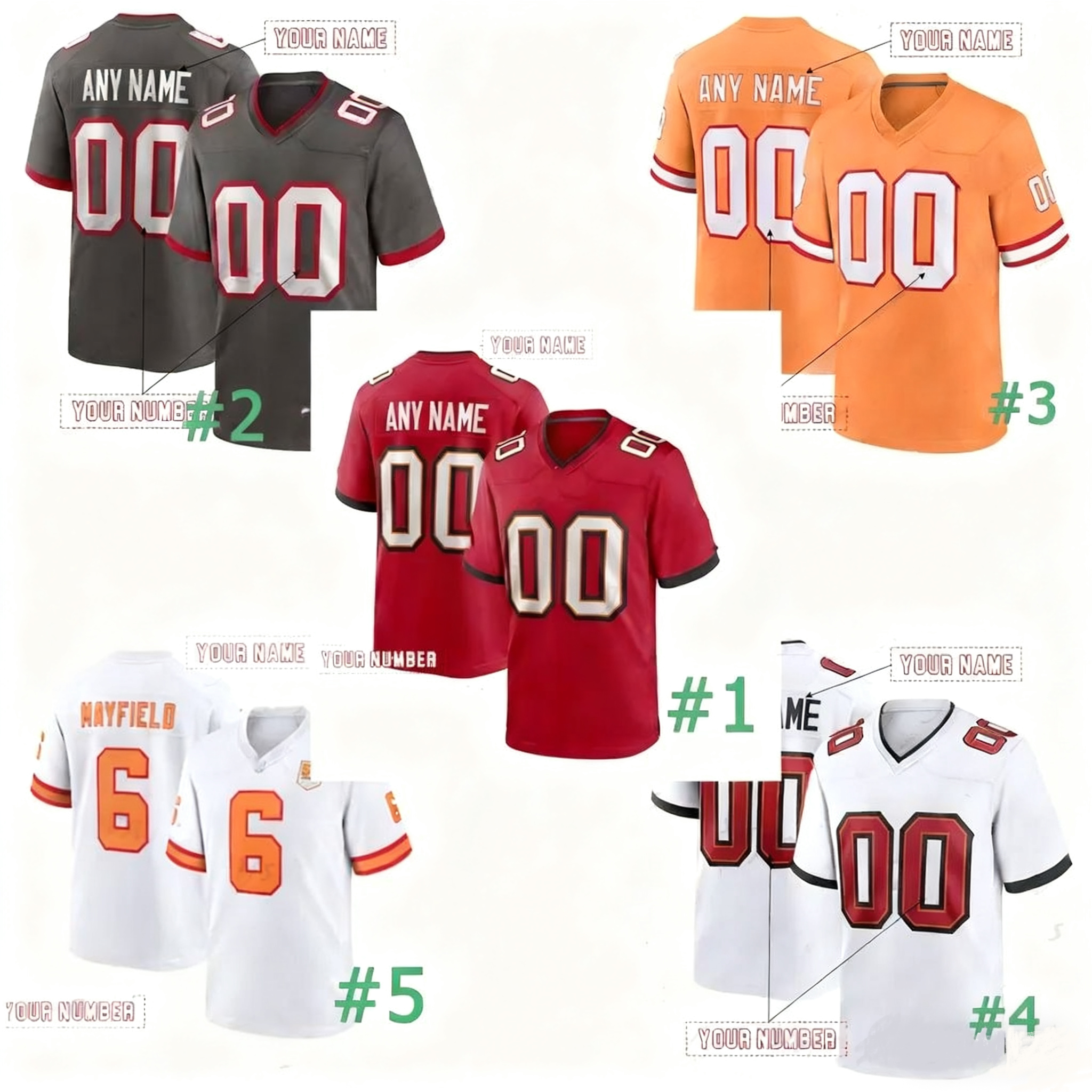 Famous Florida And Ohio Football jerseys with embroidered men women youth customized #EGBUKA 2 #MAYFIEID 6 #DAVID 54 free shipping custom Jersey