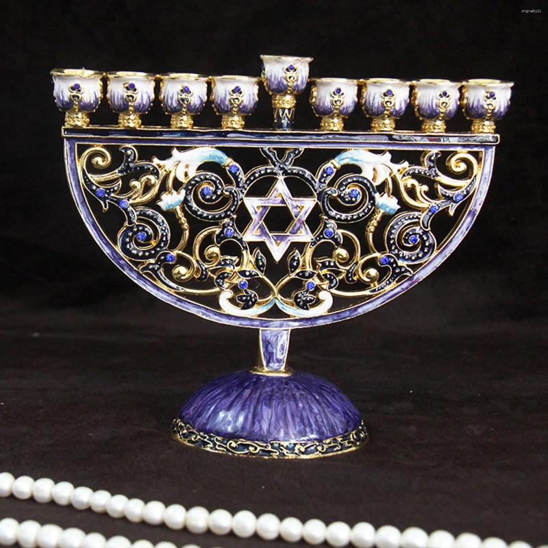 Candle Holders Floral Chanukah Menorah Candelabrum Antique Candlestick Festival Home Decor H260310