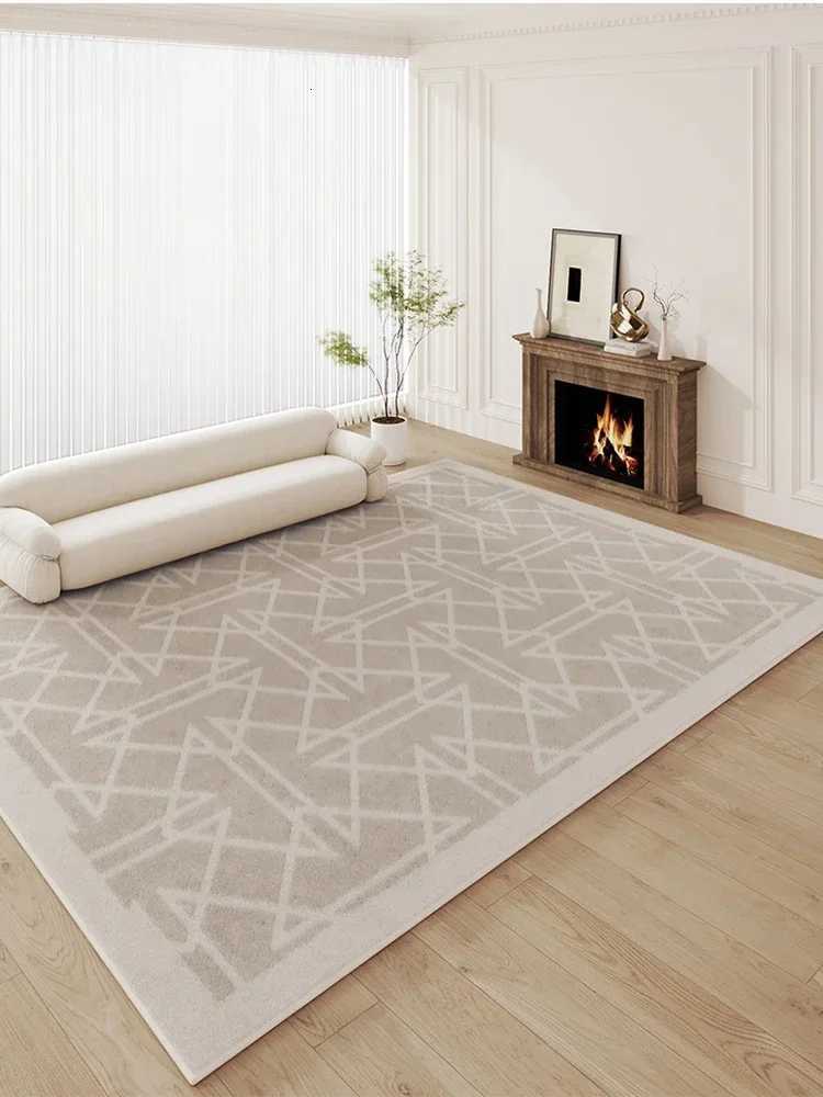 Luxurious Cream Carpet Room Carpet Modern Home Decorartion Aesthetic Rug Cozy Soft Bedroom Bedside Rug Y251110