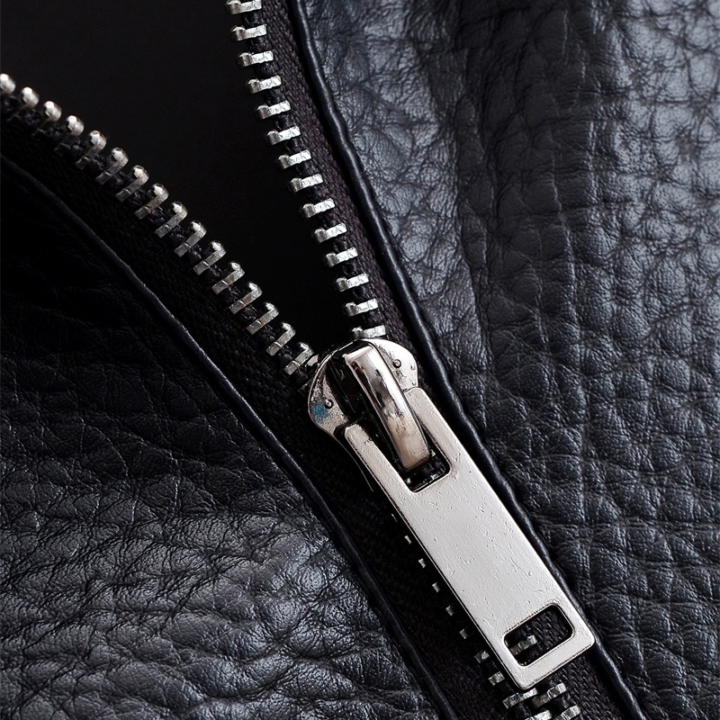 Womens Jacket Fall Black Long Sleeve Pebble Faux Leather Motorcycle Style Personality Fashion 251105