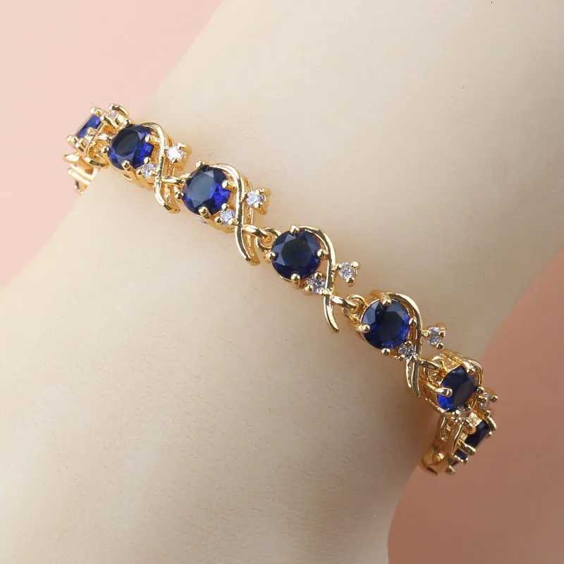 18K Gold Plated Female Bangle Bracelet 10-Color Cubic Zirconia Fashion Wedding Jewelry For Women Bridal AccessoriesT251110