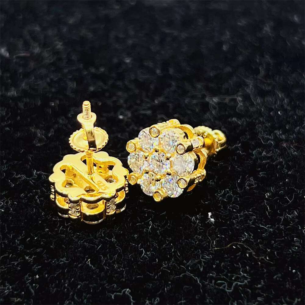 Hotsale 925 Sterling Silver Jewelry Lowest Price DEF Round Brilliant Cut Moissanite VVS Stud Earrings