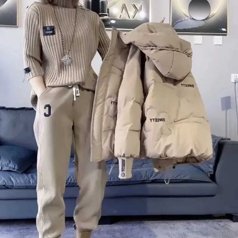 Autumn Winter Women Warm Thicken Parka Coat 2025 Women Loose Hooded Down Cotton Padded Jacket Korean Loose Women Cotton Coat 251107