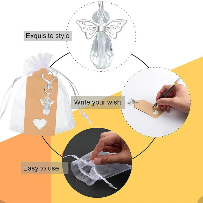 Metal Angel Wings Keychain European Teacher Baptism Wedding Class Gift Birthday Party Pendant Female Keychain Gift Accessories 250409