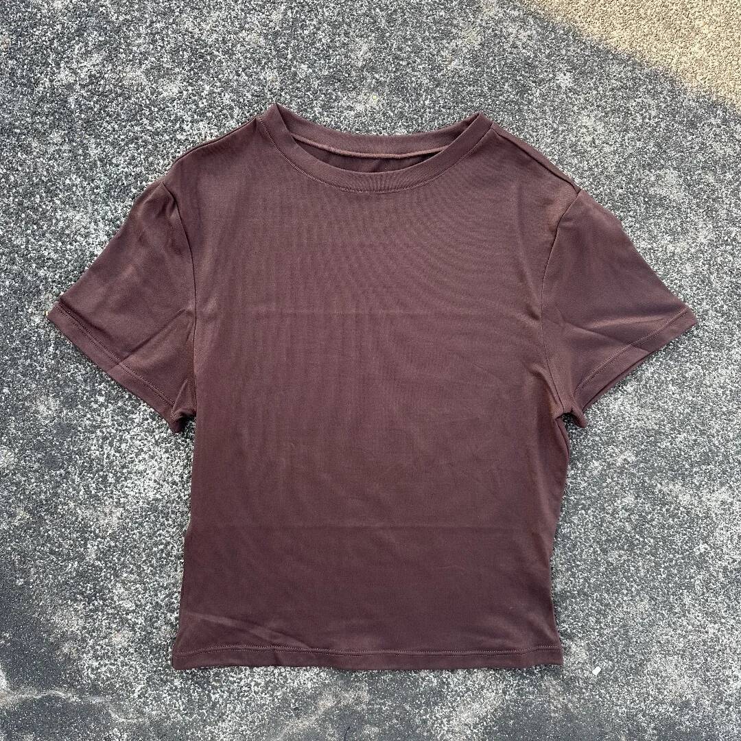 Solid color women's soft breathable yoga short-sleeved comprehensive training tight T-shirt with exposed belly button fitness sh