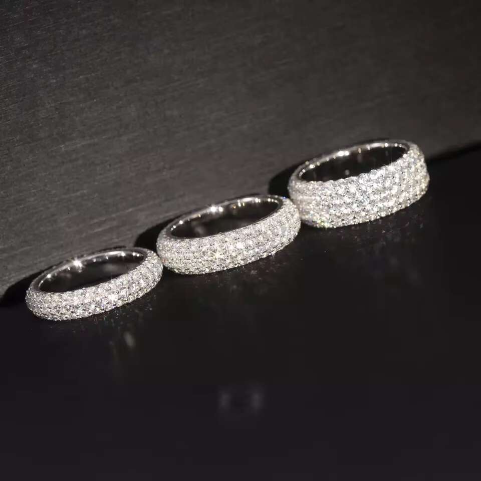 Fashion Design Solid Silver Iced Out Free Fire Moissanite Diamond Ring for Mens Hiphop Jewelry