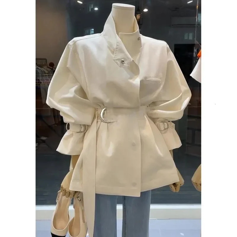 Fashion weight loss coarse woolen style jacket for women in spring fashion n feeling waist fit groove trend 250410