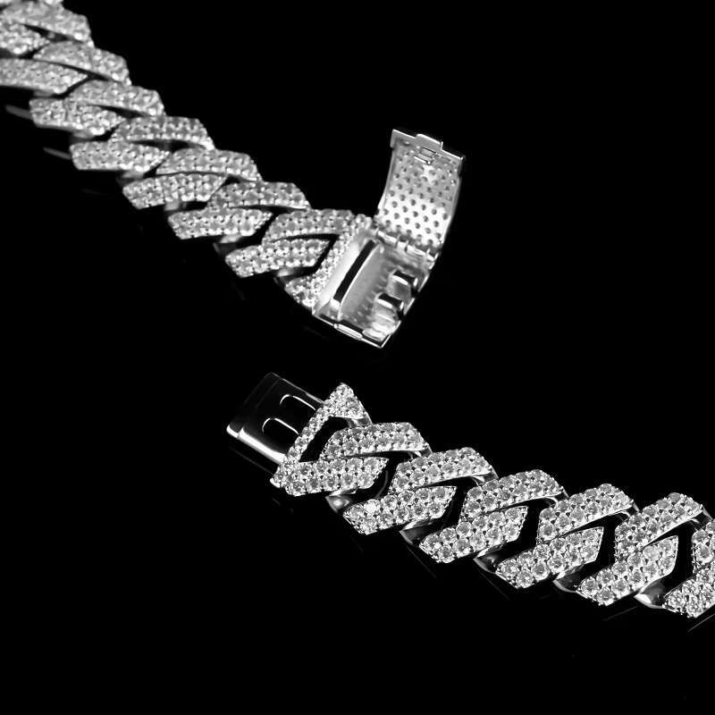 Miami Cuban Men's Necklace 14K/Gold Plated Moissanite Brass Figaro Stainless Steel Gift Ocn