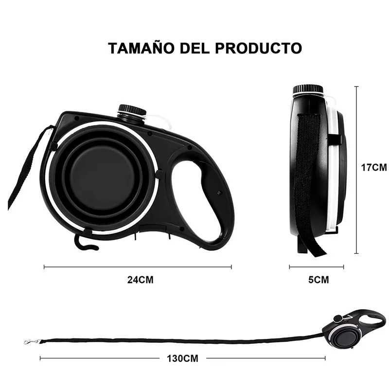 Multifunction Pet Dog Leash with Builtin Water Bottle Bowl Waste Bag Dispenser for Outdoor Walking Traction Rope Pet Accessories J251110