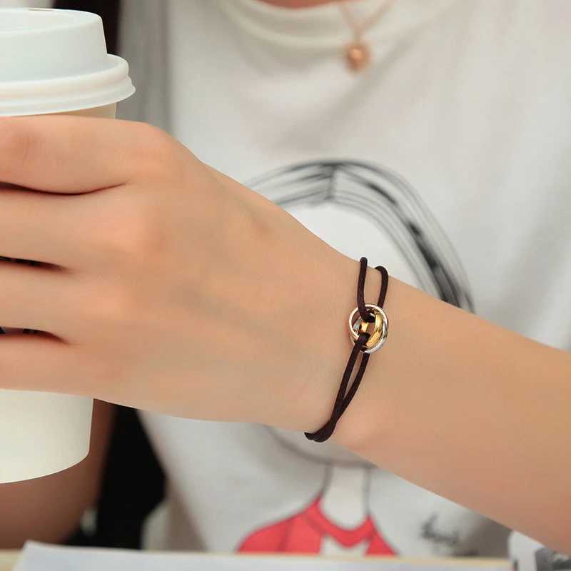 Simple Retro Lucky Woven Rope Bracelet For Women Men Temperament Trendy Luxury Circles Bangles Jewelry Accessories GiftsC250411