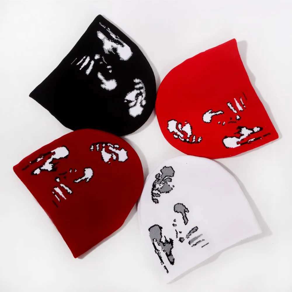 Fashion Printed Knitted Hat Women Men Couple Warm Y2K Beanies Bonnet Wool Skullies Hoods Lady Accessories Hip hopXJ251110