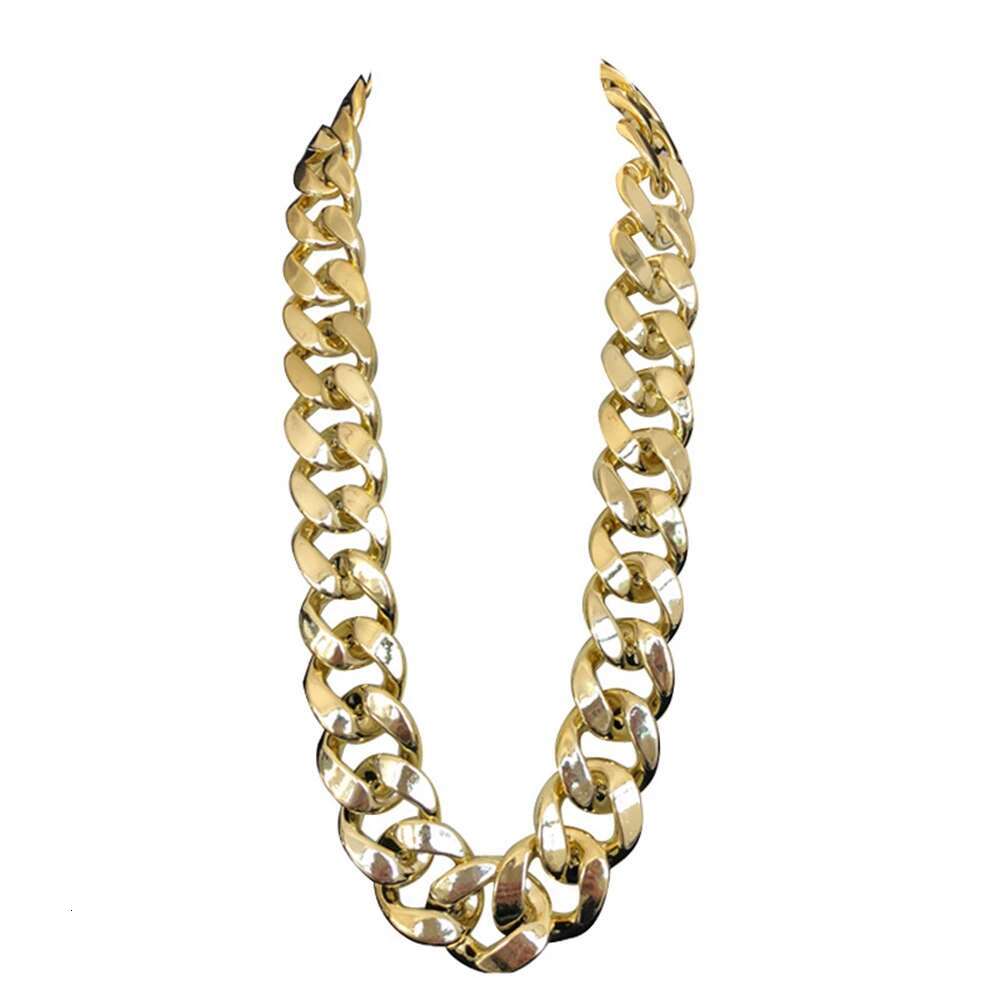 Hip Hop Gold Color Big Acrylic Chunky Chain Necklace For Men Punk Oversized Large Plastic Link Chain Mens Jewelry