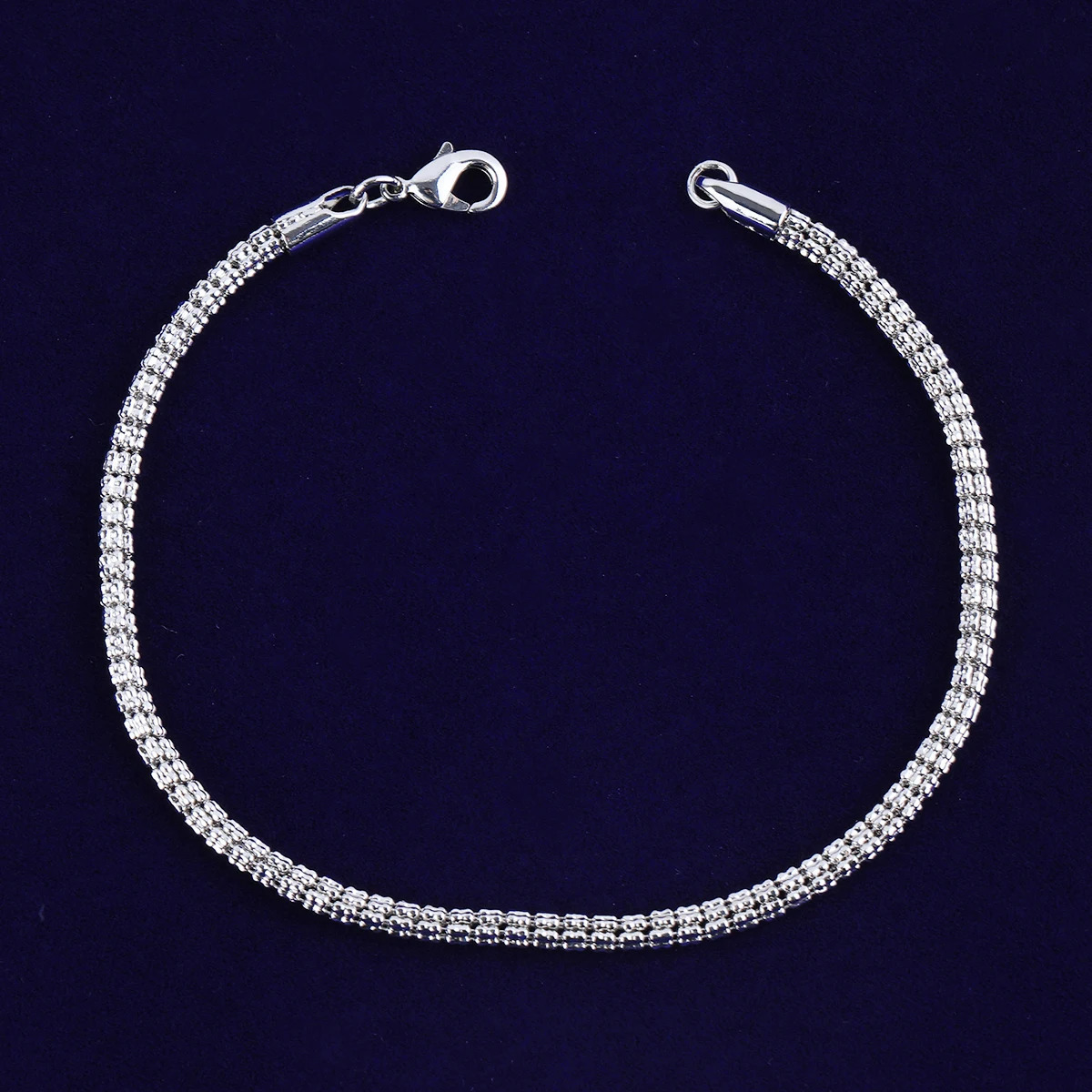 Bubble Letter Round Snake Link Bracelet for Women Real Gold Plated Hip Hop Jewelry 250408
