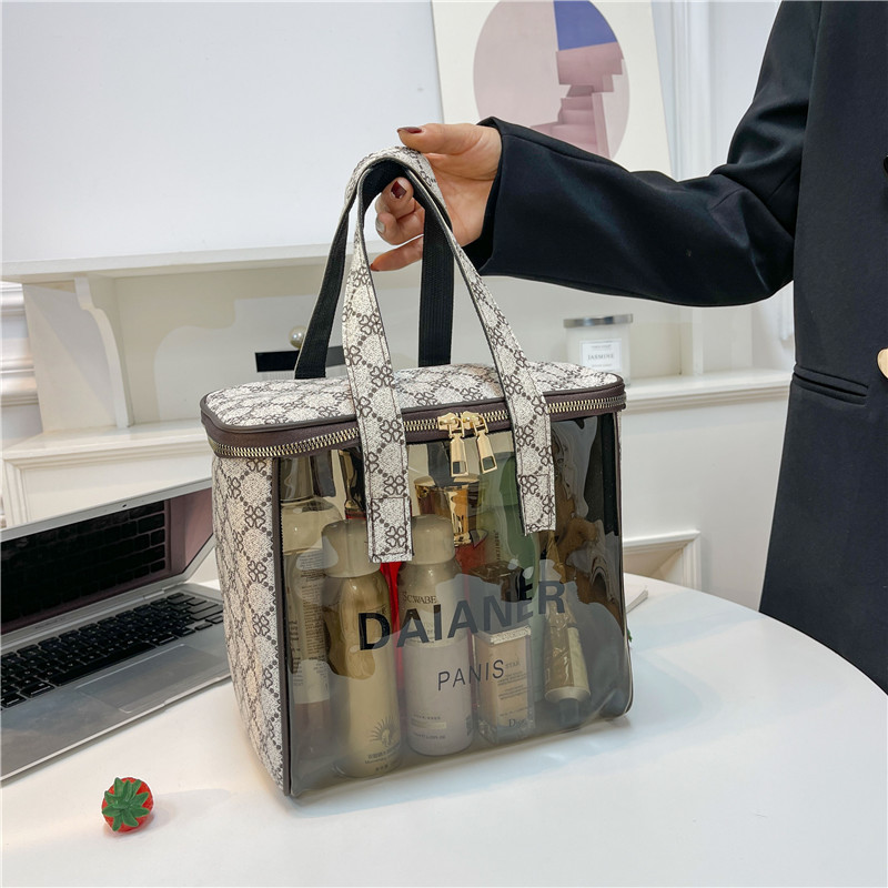 Designer Makeup Bag Large Capacity High Appearance Level Toileting Bag Translucent Travel Waterproof Portable Storage Bag Free Shipping