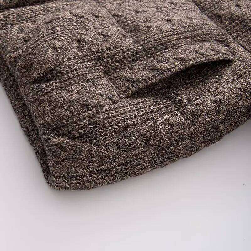 Knitted Stand Collar Padding Women's Thickened Thermal Slim Zipper Fashion Vintage Casual Lady Jacket