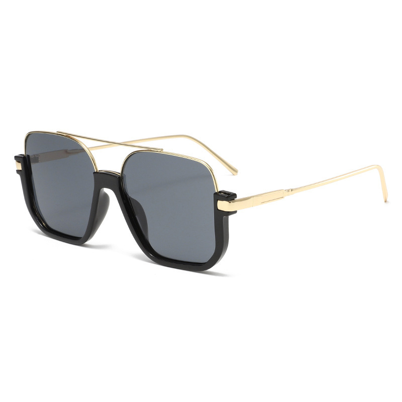 New Square Korean-Style Oversized Frame Trendy Tea-Colored Slimming Sunglasses for Women Fashionable Large-Face Street Style Influencer Sunglasses