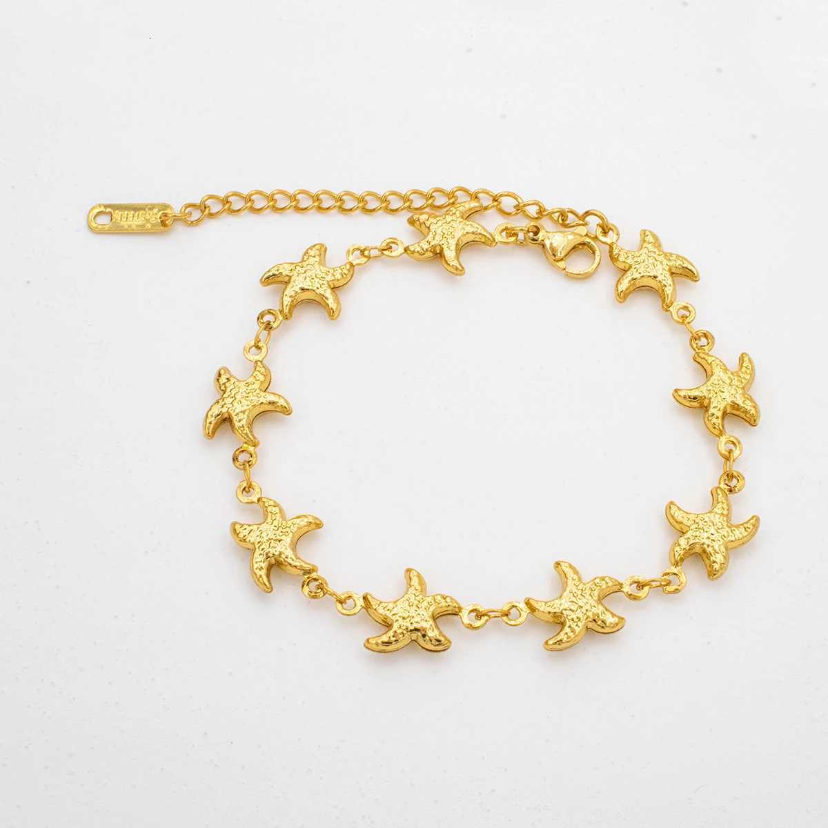 New Luxury Gold Color Starfish Bracelet - Stainless Steel Jewelry for Women Hypoallergenic Gift Party Bangles AccessoriesT251110
