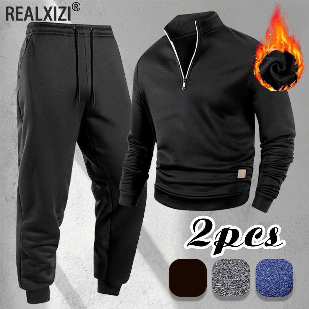 Mens Solid Color Casual Tracksuit Spring and Autumn 2025 New Long Sleeves Pullover Pants Two-piece Set Daily Jogging Suit W251110