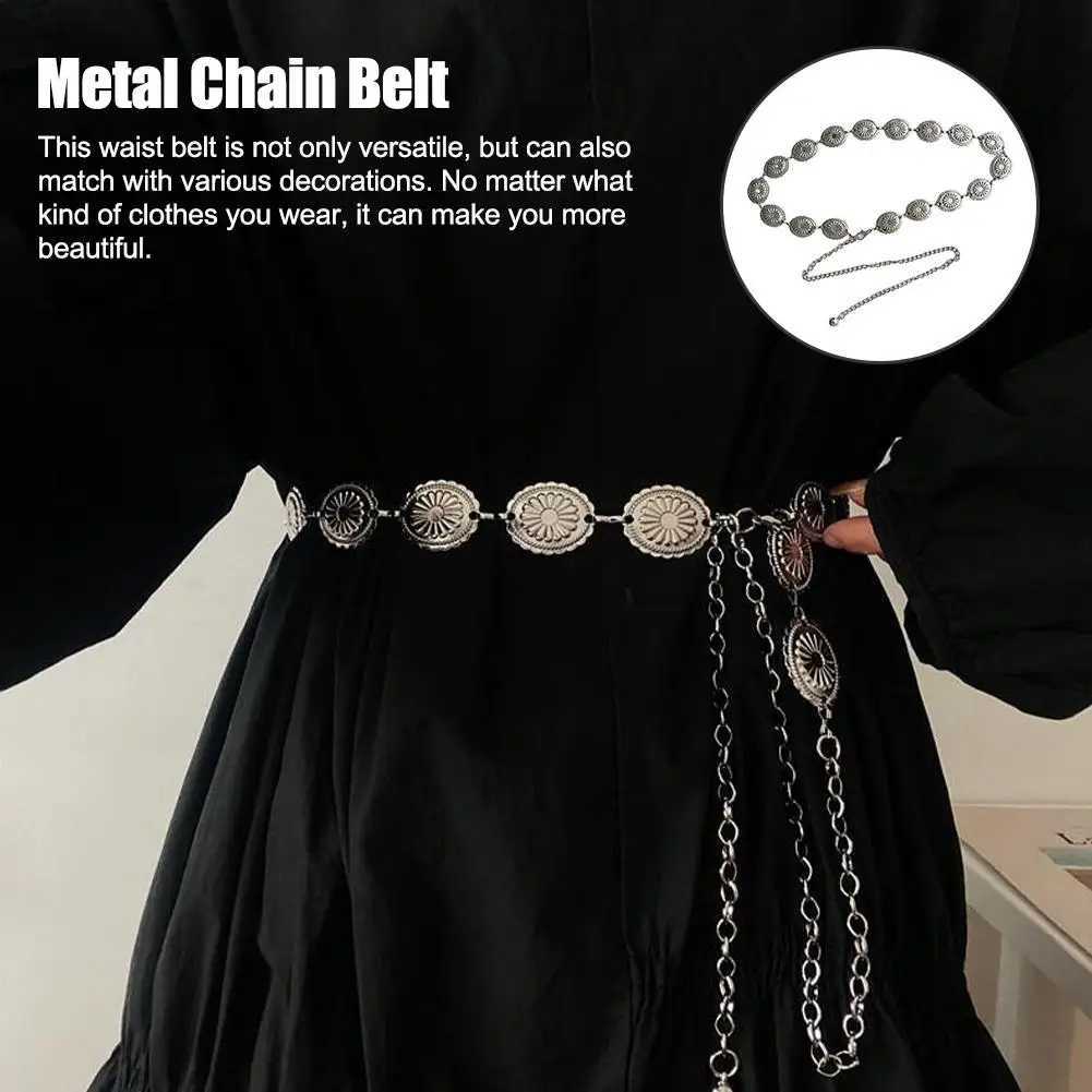 Ethnic style retro metal waist chain Bohen silver metal chain strap Wens Fashion Accessories X250410