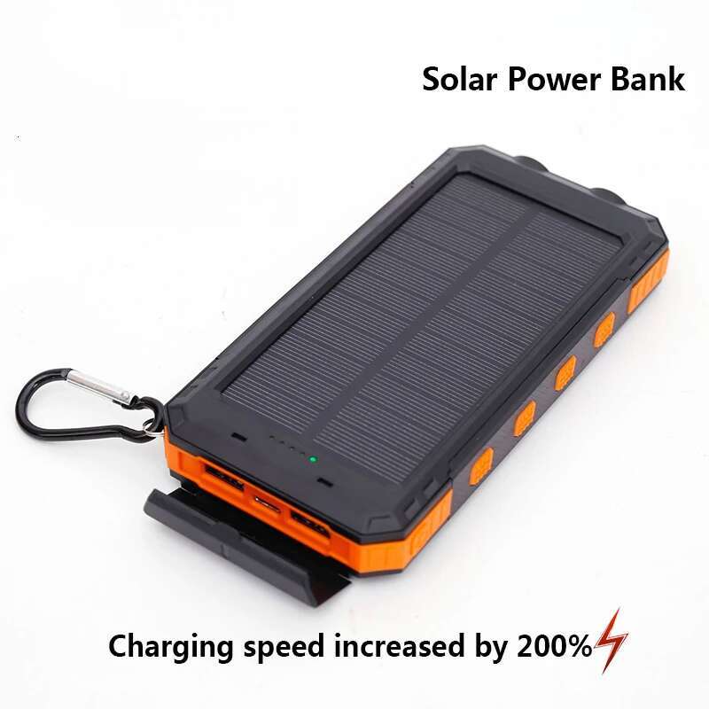 20000mAh Solar Power Bank Portable Large Capacity Charger Compatible with IOS Android USB-A and USB-C Fast Charging