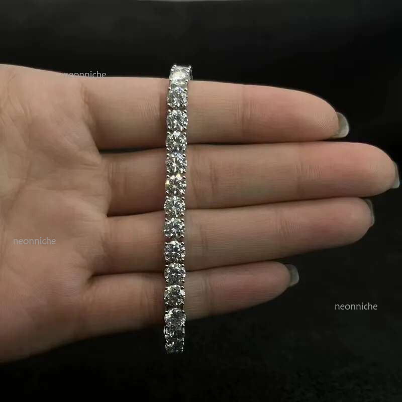 Top quality Designer Sterg Sier Moissanite Dias tennis bracelet & Necklace for women senior classic small fragrant wind new light flash mens No brand