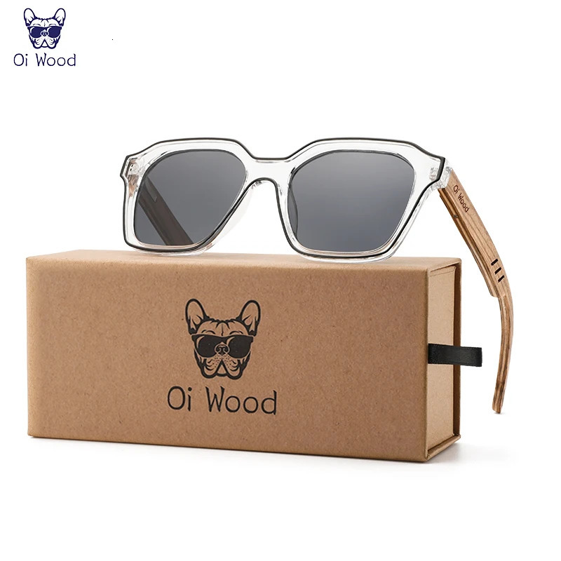 Oi Wood Sunglasses Womens ner Fashion Polarized Mens y Blue Lens Uv400 Wooden Oi8061 250410