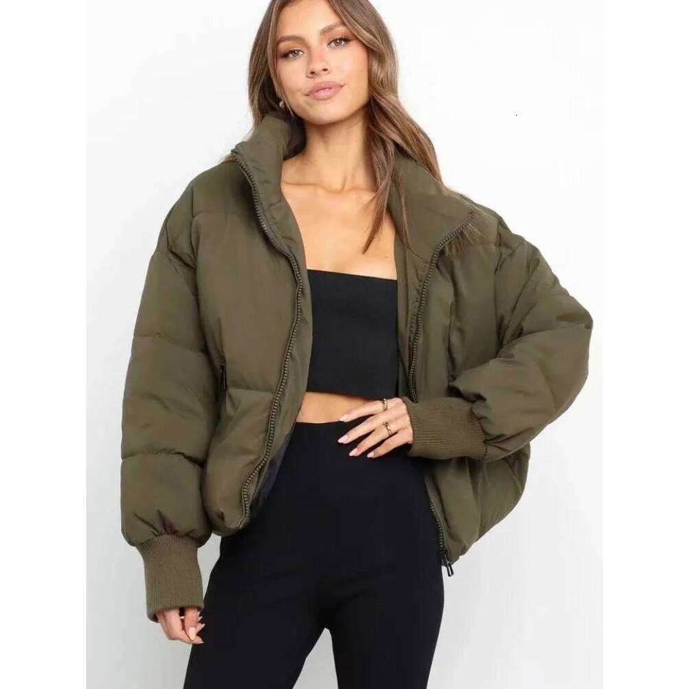 Winter Women Jacket Warm Thicken Streetwear Oversized Parkas Long Sleeve Zipper Pockets Outerwear Chic Coat New