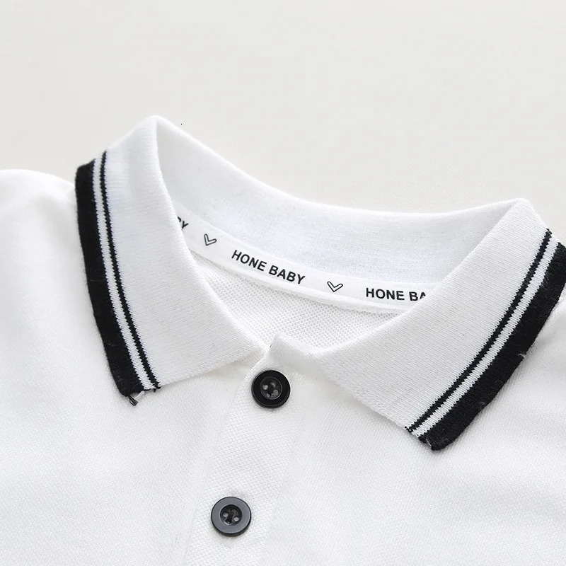 Summer Childrens Clothing Boys Simple Collar Polo Short Sleeve Set Boys Baby Shorts Casual Two Piece Set 250409