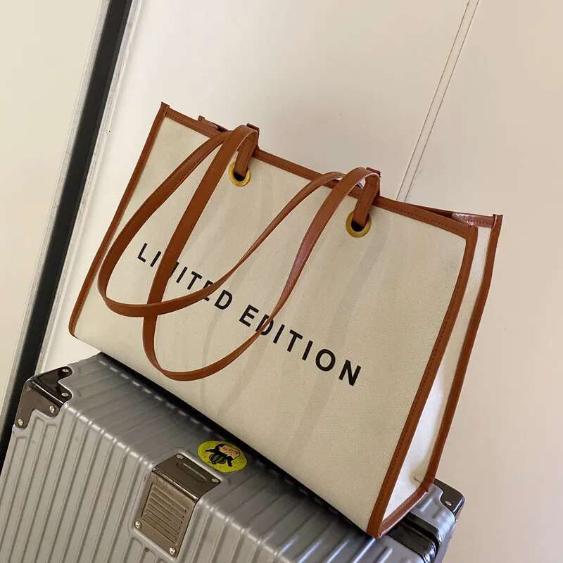 Designer Canvas Tote For Women Top Handle Shopping Bag Brand Handbags Casual Travel Lady Shoulder Bags Large Capacity