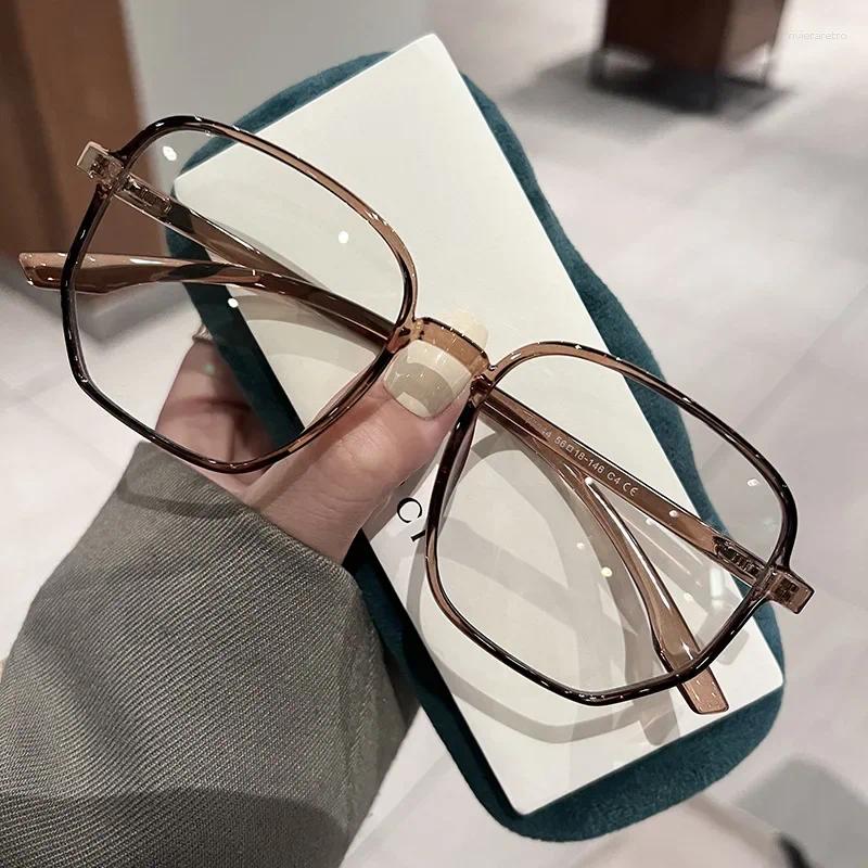 Luxury Ladies Glasses Sunglasses Transparent Fashion Large Square Frame Near Sight Eyeglasses Men Women Anti-blue Light Myopia Eyewear