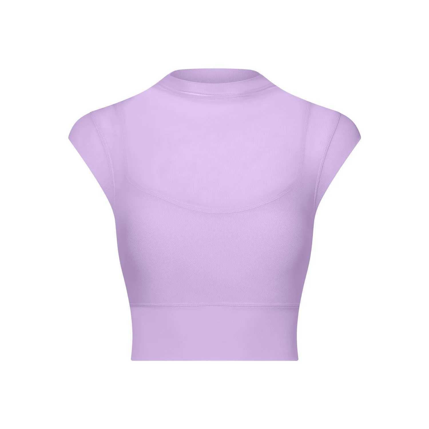 Sexy mesh sports vest yoga set womens running top shirt quick drying fixed chest pad training Pilates body set summerXJ250410