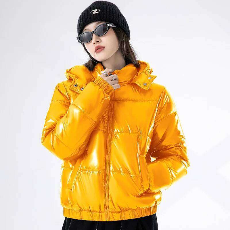 Women's Winter New Bright Face Cotton Padded Jacket Korean Version Fashionable Female Thickened Warm Versatile Hooded Coat