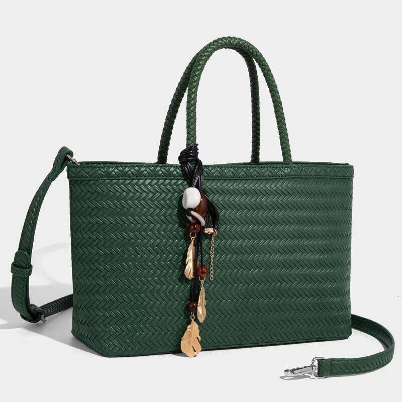 Tote Bags For Women Luxury Designer Handbag Purse 2025 New In PU Imitation Braided Embossed Pattern Top Handle Underarm Shoulder