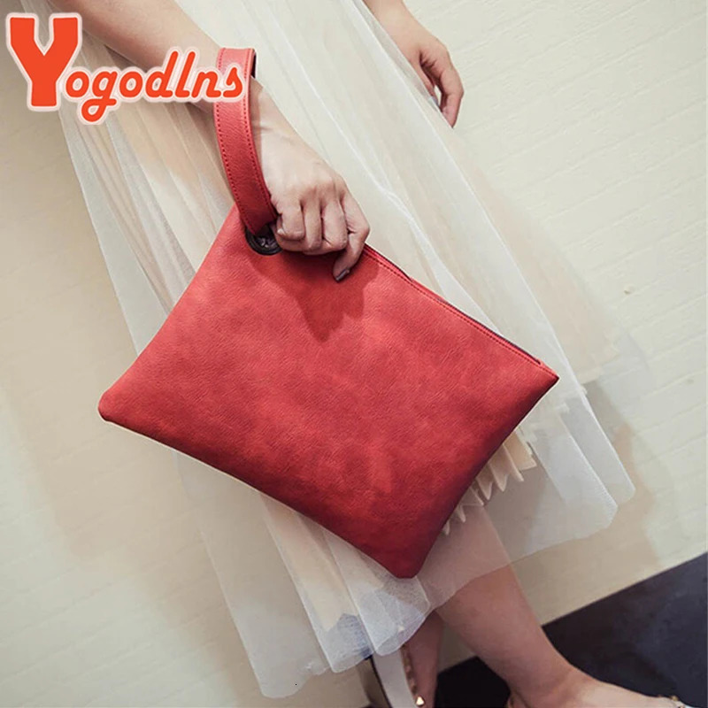 Yogodlns Fashion solid womens clutch bag leather women envelope evening female Clutches Handbag 251110