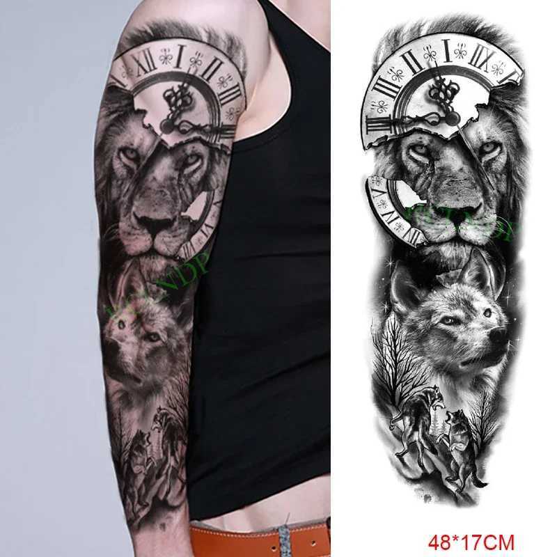 Waterproof Temporary Tattoo Stickers Anubis Ancient Egypt Greek Zeus Eyes Full Arm Fake Tattoo Flash Tattoo Sleeve W250410
