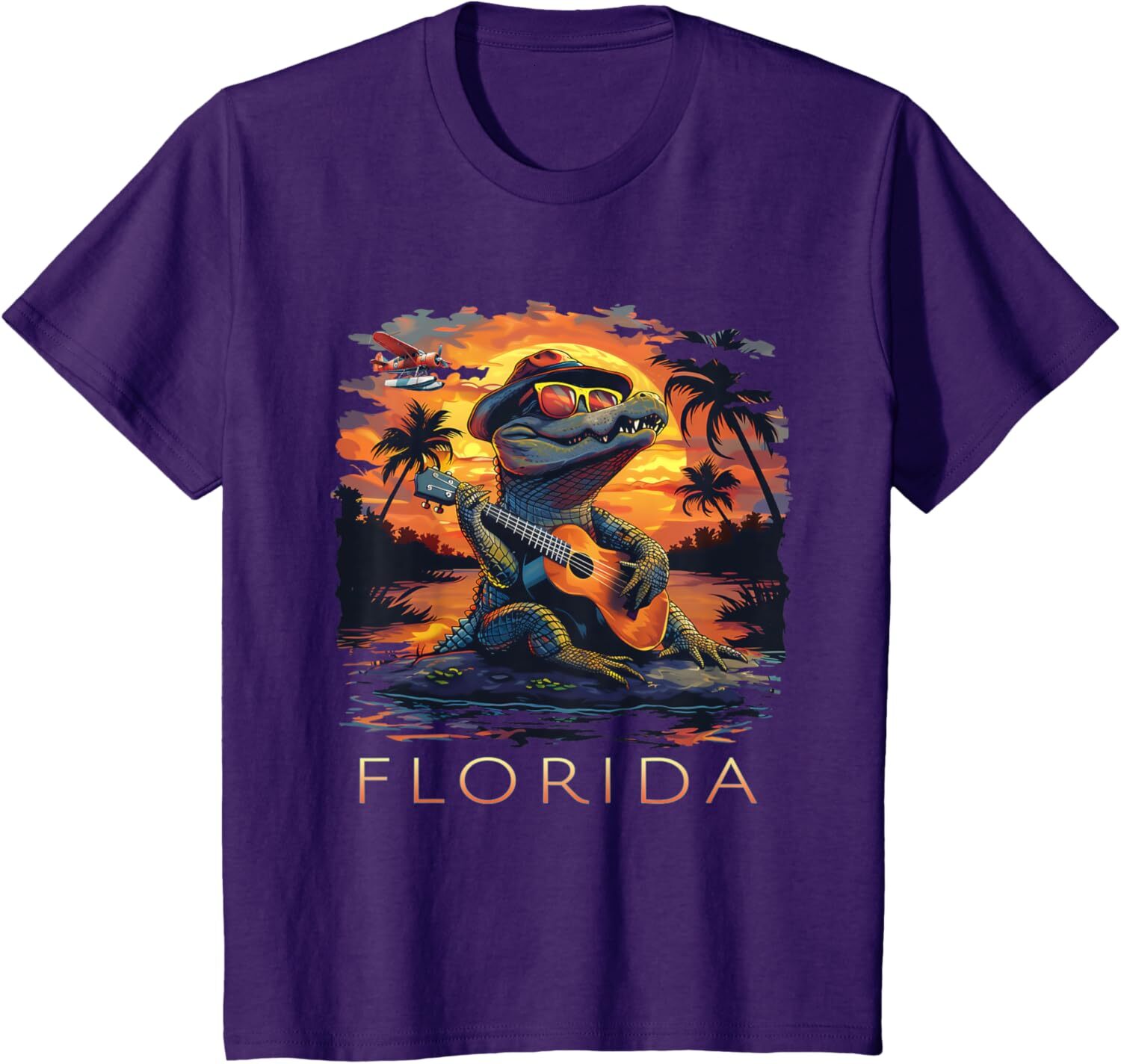 T shirt for Mens Florida Vacation Cute Alligator Graphic Tee Casual Tops Clothes Short sleeve cool