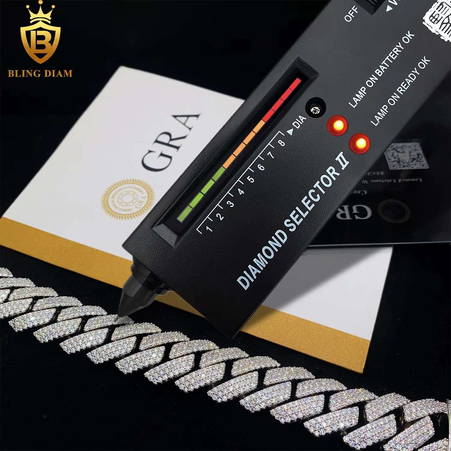 18mm 925 Sterling Silver Hip Hop Jewelry Vvs Moissanite Iced Out Cuban Link Chain 3Row Bracelet Necklace