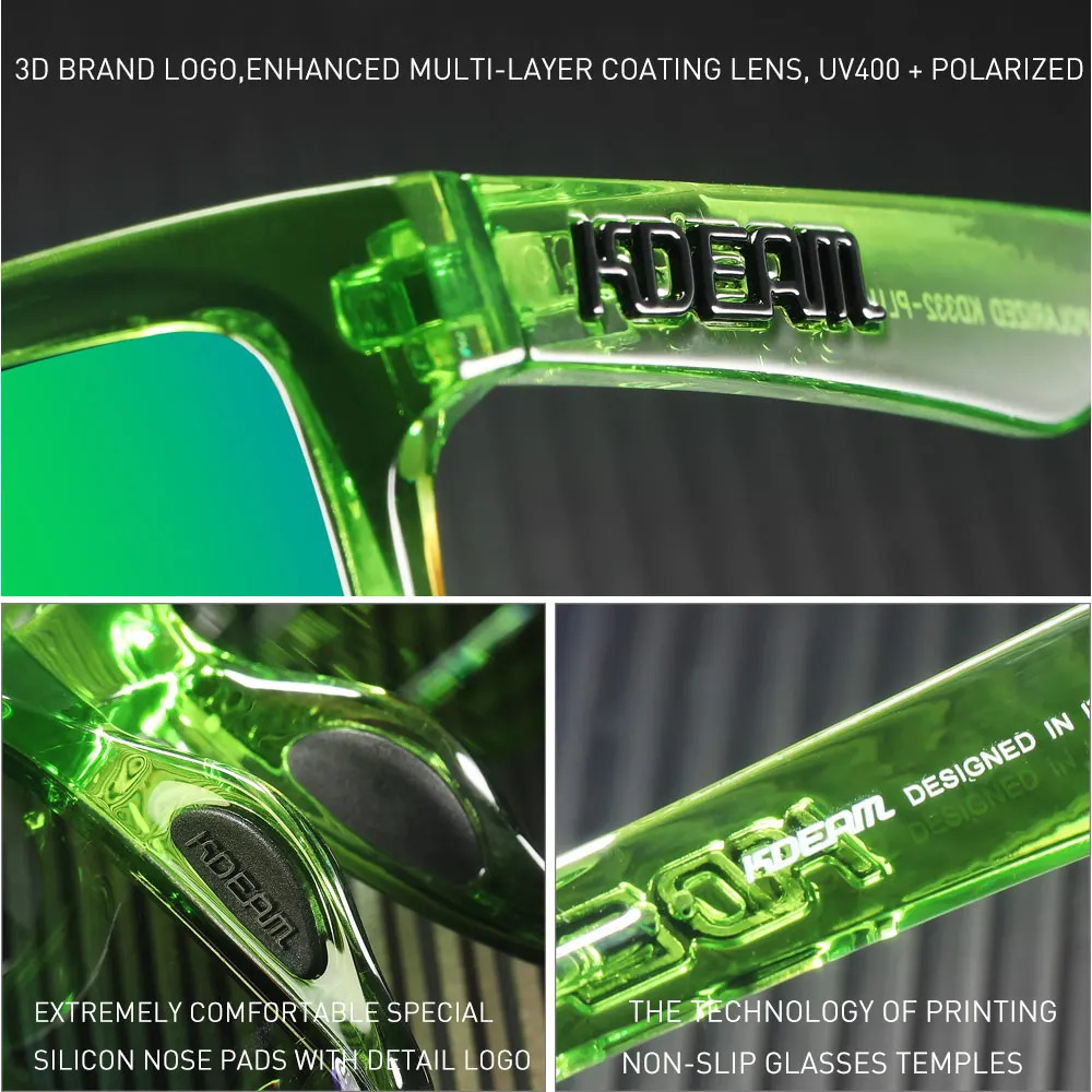 KDEAM PLUS size fishing sunglasses for men 64mm wide polarized driving night vision goggles 250410