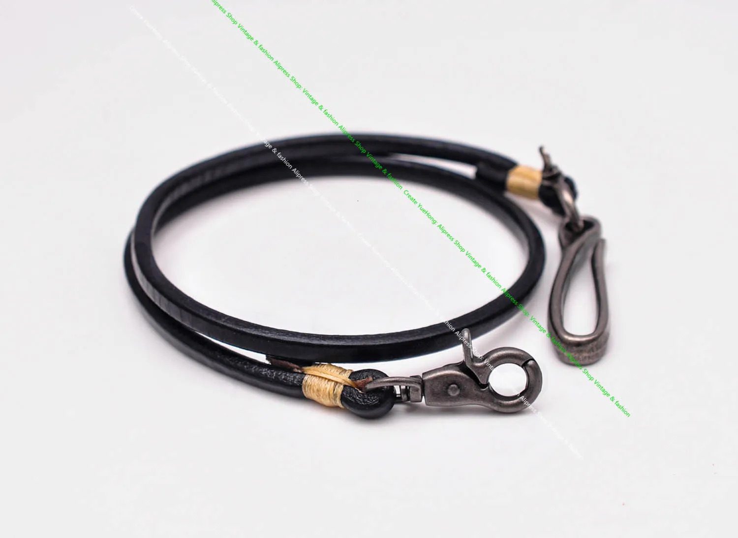 1530 inch handmade long motorcycle truck black thick Veg cowhide ordinary leather keychain jeans wallet chain with hook buckle 250410